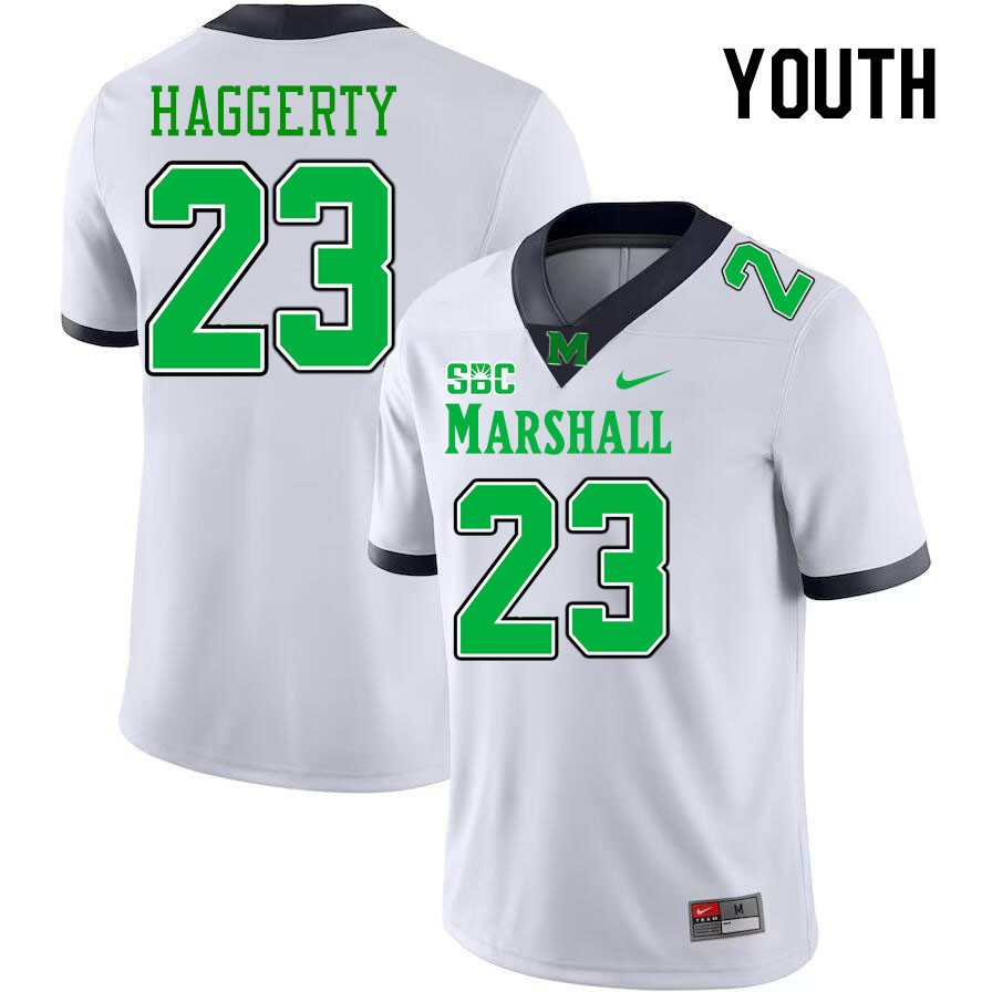 Youth #23 Jason Haggerty Marshall Thundering Herd SBC Conference College Football Jerseys Stitched-W